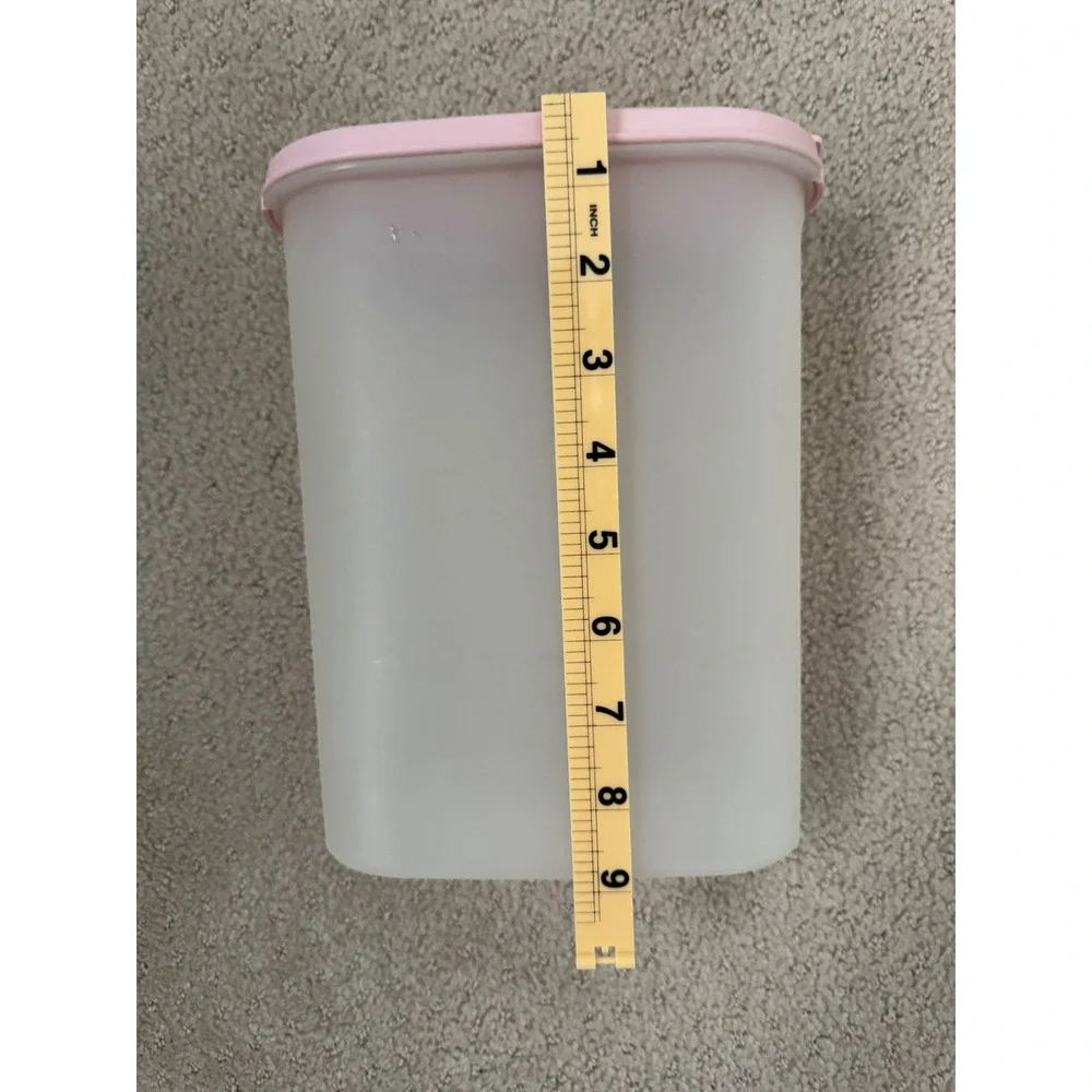 TUPPERWARE Vtg 1980's 5 Piece Set Pink Frosted Clear Pantry Storage Containers
